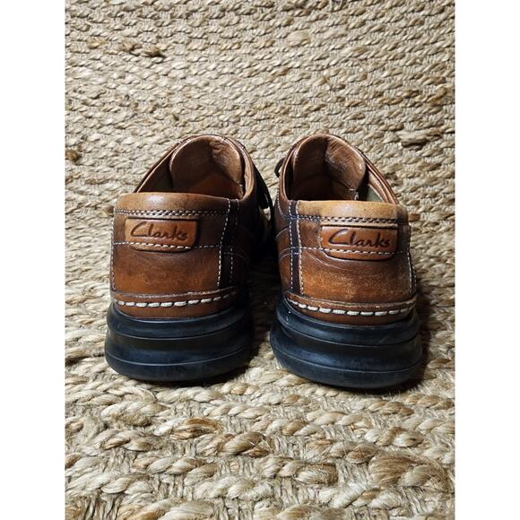 Clarks Brown Leather Lace-Up Men's 11.5 M Dress Shoes Durable Comfort Sole - Picture 8 of 12